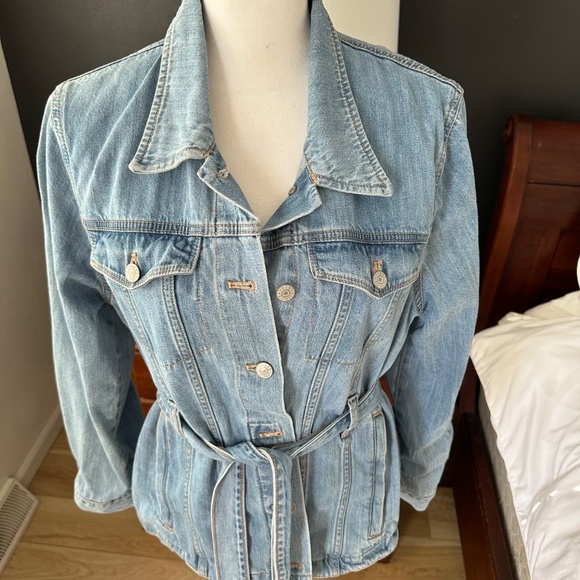 Express Tie Waist Denim Jean Jacket Size M/L - Picture 3 of 6